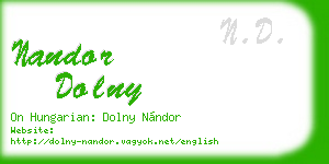 nandor dolny business card